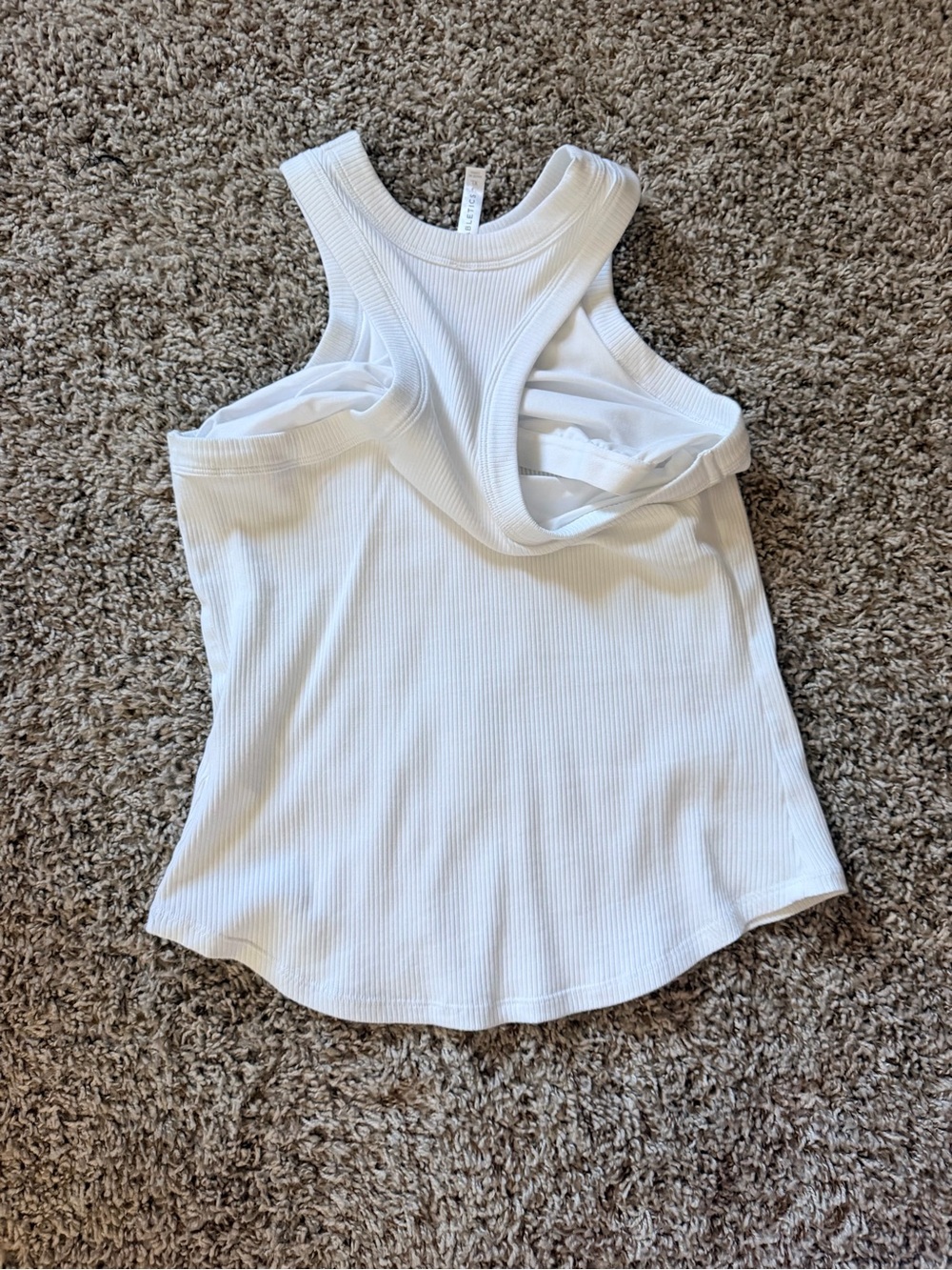 Fabletics White Ribbed High-Neck Tank - Picture 3 of 5
